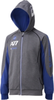 【ASICS/アシックス】 A77 スウェットパーカ ブラック杢xATブルー ユニセックス アシックス